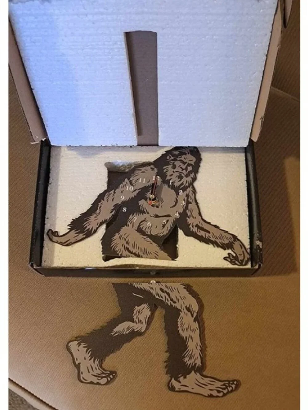 New Big Foot Swinging Legs Wall Clock Sasquatch NIB Forest Home Decor Pendulum